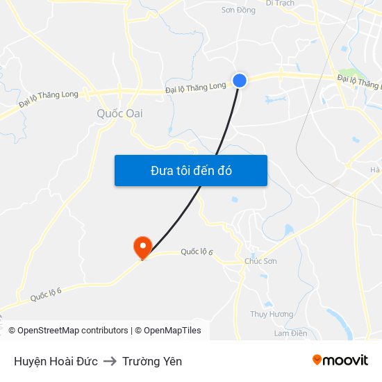 Huyện Hoài Đức to Trường Yên map