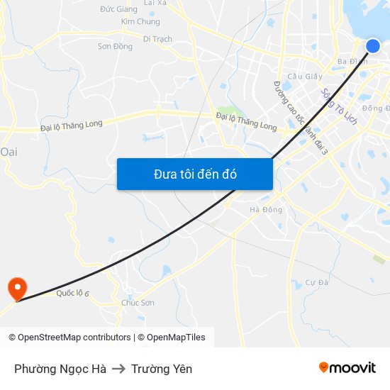 Phường Ngọc Hà to Trường Yên map