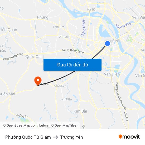 Phường Quốc Tử Giám to Trường Yên map