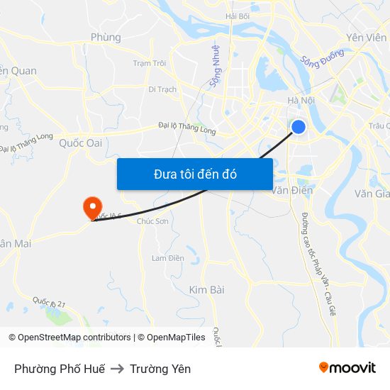 Phường Phố Huế to Trường Yên map
