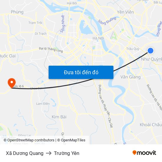 Xã Dương Quang to Trường Yên map