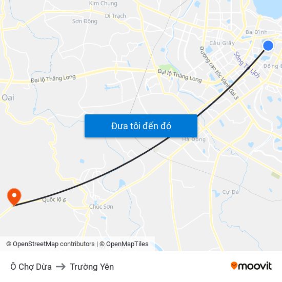 Ô Chợ Dừa to Trường Yên map