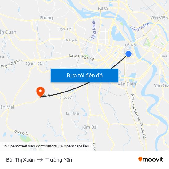 Bùi Thị Xuân to Trường Yên map