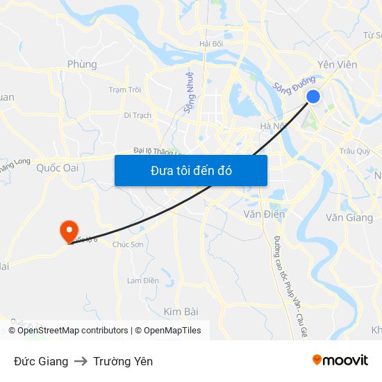 Đức Giang to Trường Yên map