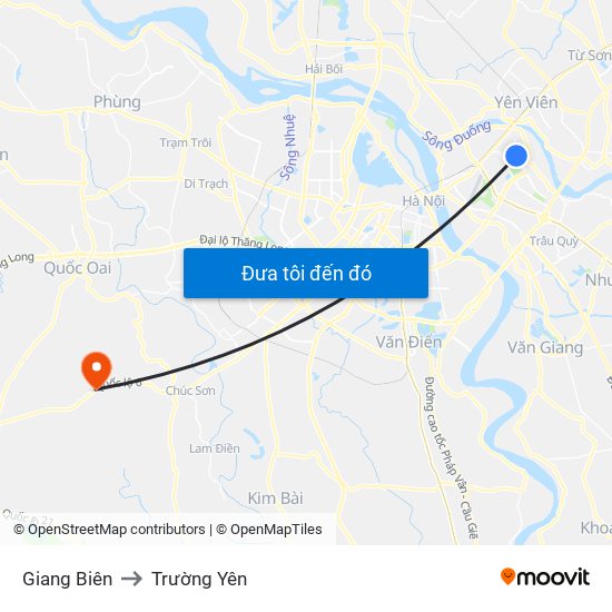 Giang Biên to Trường Yên map