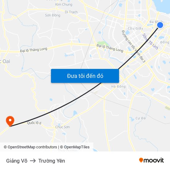 Giảng Võ to Trường Yên map