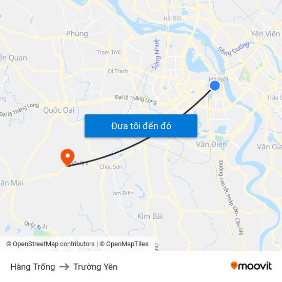 Hàng Trống to Trường Yên map