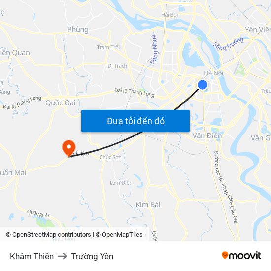 Khâm Thiên to Trường Yên map