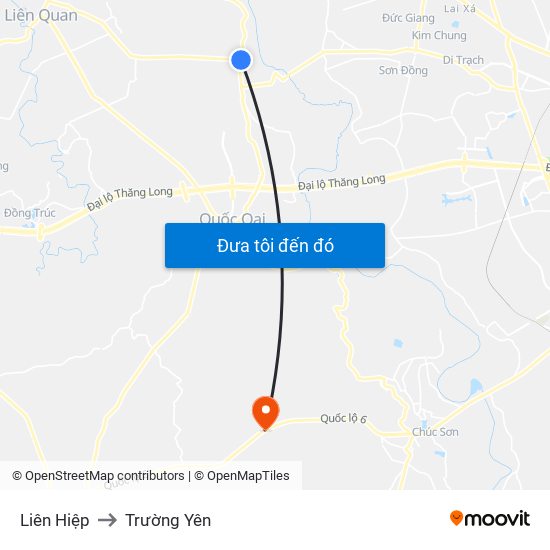 Liên Hiệp to Trường Yên map