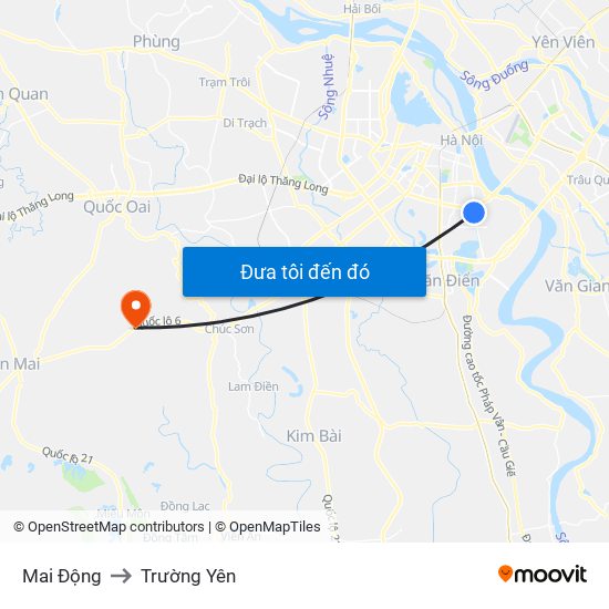 Mai Động to Trường Yên map