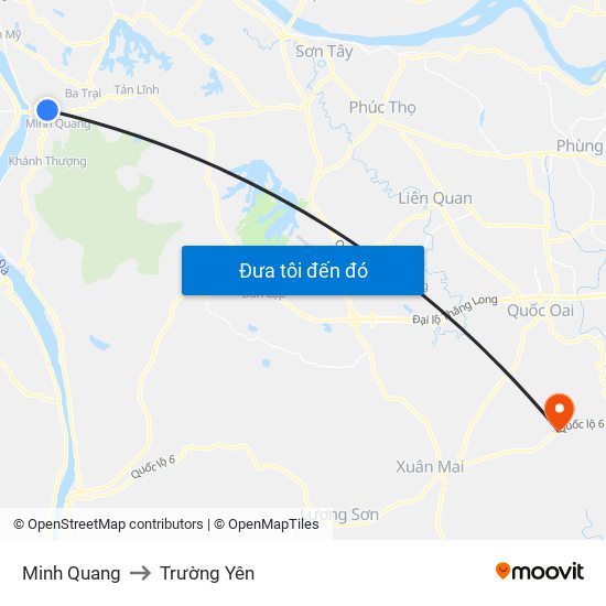Minh Quang to Trường Yên map