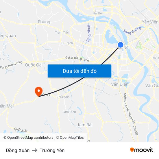 Đồng Xuân to Trường Yên map