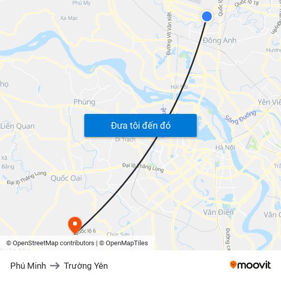 Phú Minh to Trường Yên map