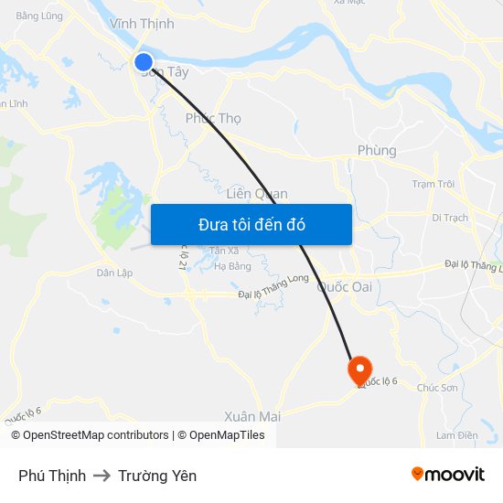 Phú Thịnh to Trường Yên map