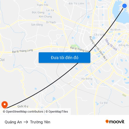 Quảng An to Trường Yên map