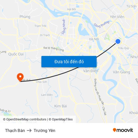 Thạch Bàn to Trường Yên map