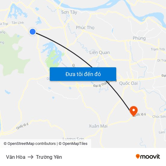 Vân Hòa to Trường Yên map