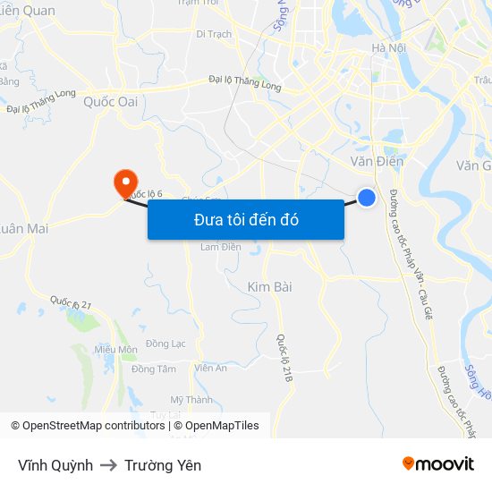 Vĩnh Quỳnh to Trường Yên map