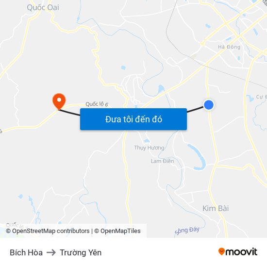 Bích Hòa to Trường Yên map