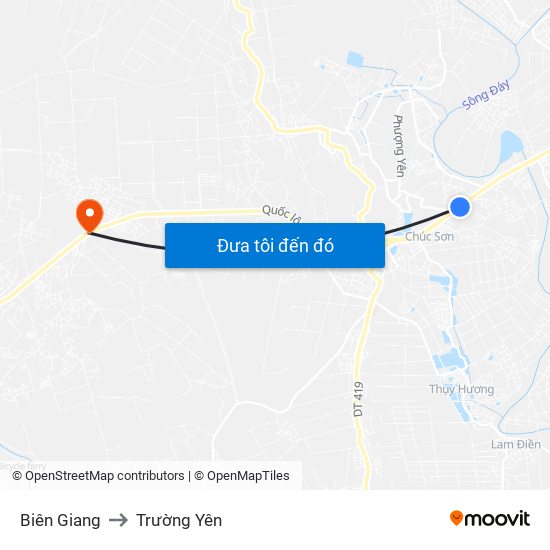 Biên Giang to Trường Yên map