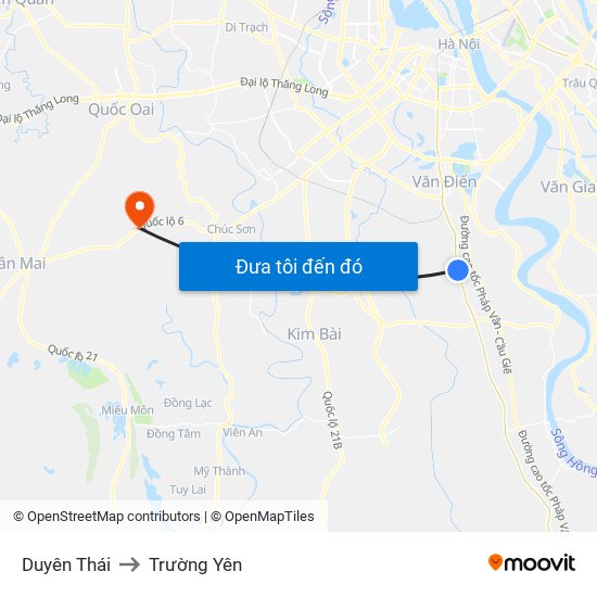 Duyên Thái to Trường Yên map