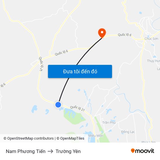 Nam Phương Tiến to Trường Yên map