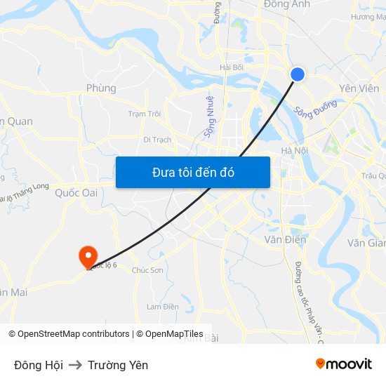 Đông Hội to Trường Yên map