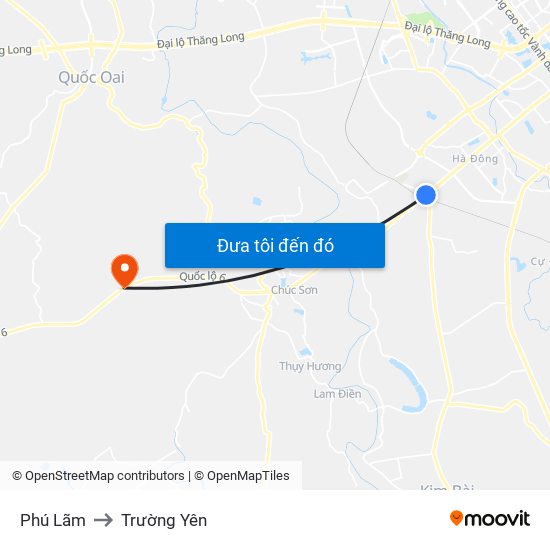 Phú Lãm to Trường Yên map