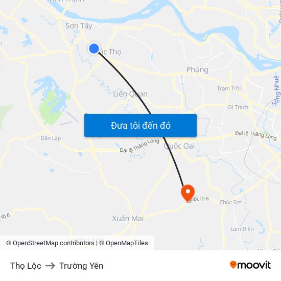 Thọ Lộc to Trường Yên map