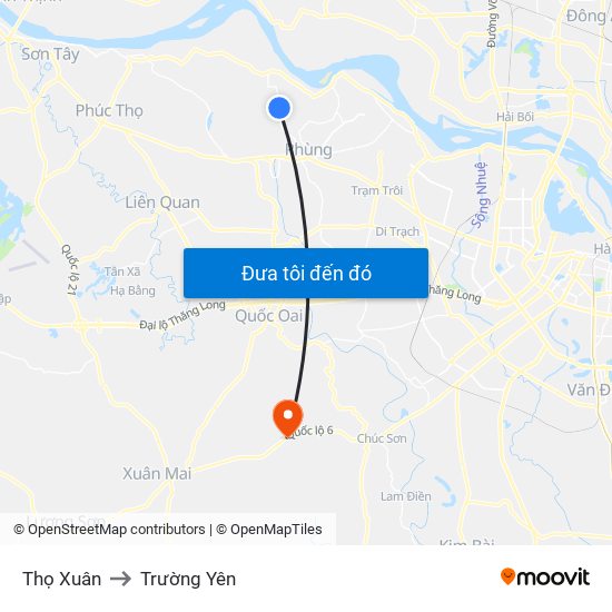 Thọ Xuân to Trường Yên map