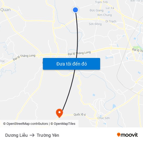 Dương Liễu to Trường Yên map