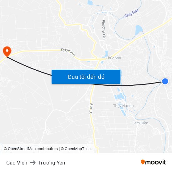 Cao Viên to Trường Yên map