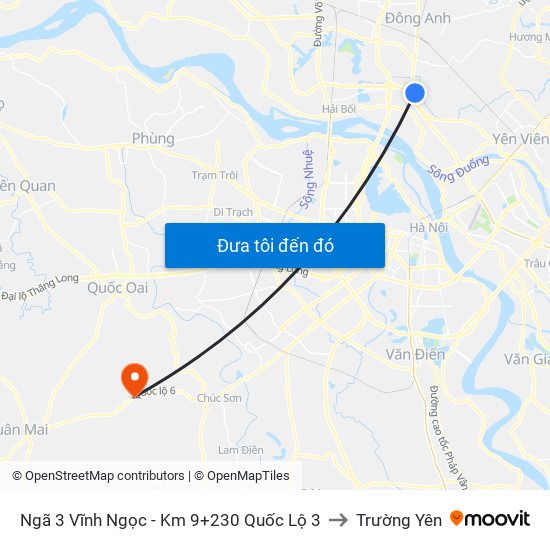 Ngã 3 Vĩnh Ngọc - Km 9+230 Quốc Lộ 3 to Trường Yên map