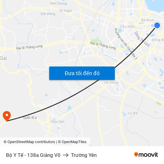 Bộ Y Tế - 138a Giảng Võ to Trường Yên map