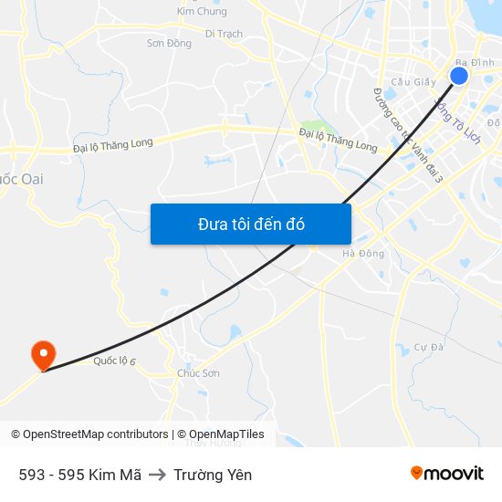 593 - 595 Kim Mã to Trường Yên map