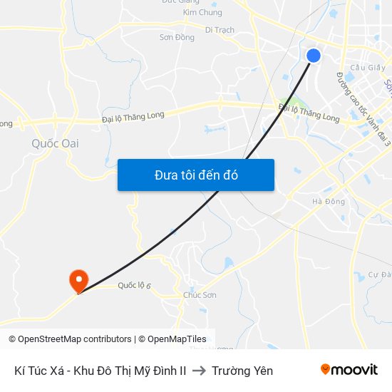 Kí Túc Xá - Khu Đô Thị Mỹ Đình II to Trường Yên map