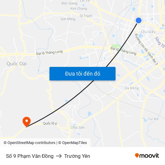 Số 9 Phạm Văn Đồng to Trường Yên map