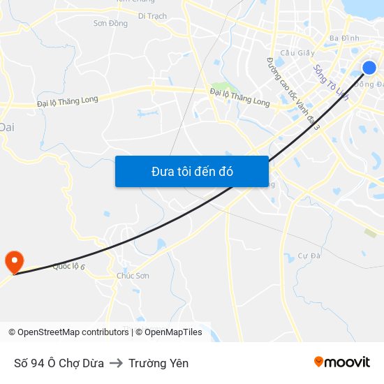 Số 94 Ô Chợ Dừa to Trường Yên map