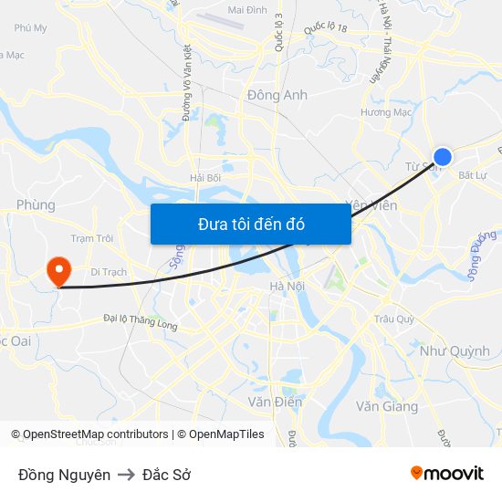 Đồng Nguyên to Đắc Sở map