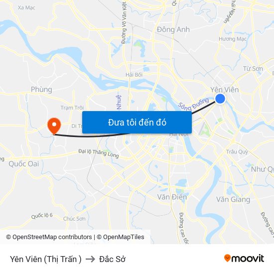 Yên Viên (Thị Trấn ) to Đắc Sở map