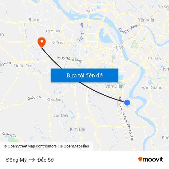 Đông Mỹ to Đắc Sở map