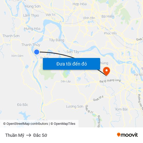 Thuần Mỹ to Đắc Sở map