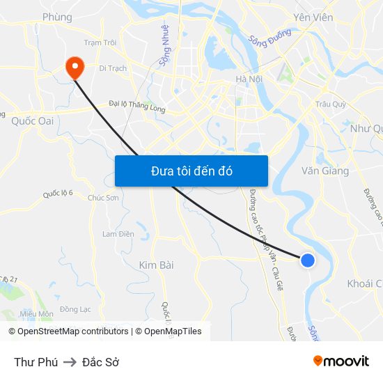 Thư Phú to Đắc Sở map