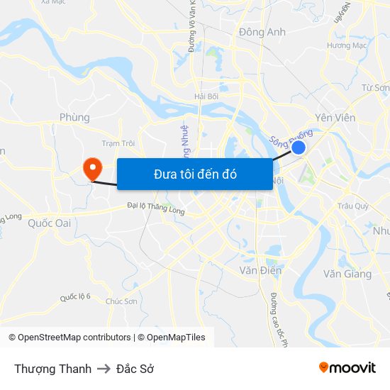 Thượng Thanh to Đắc Sở map