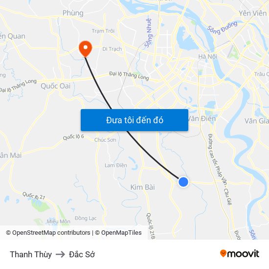 Thanh Thùy to Đắc Sở map