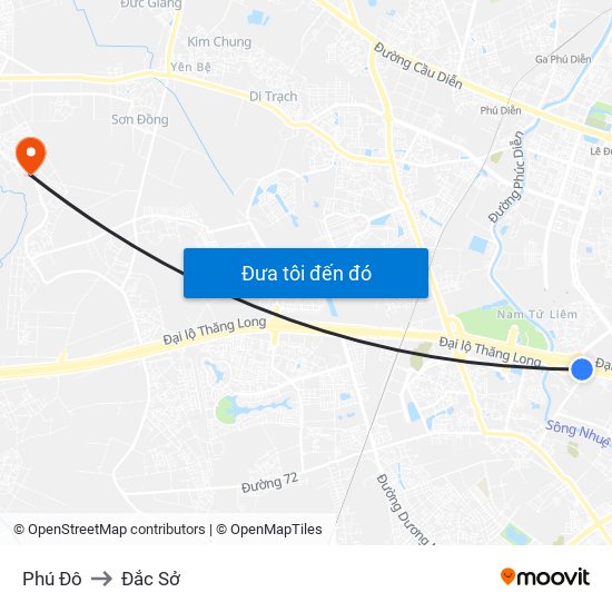 Phú Đô to Đắc Sở map