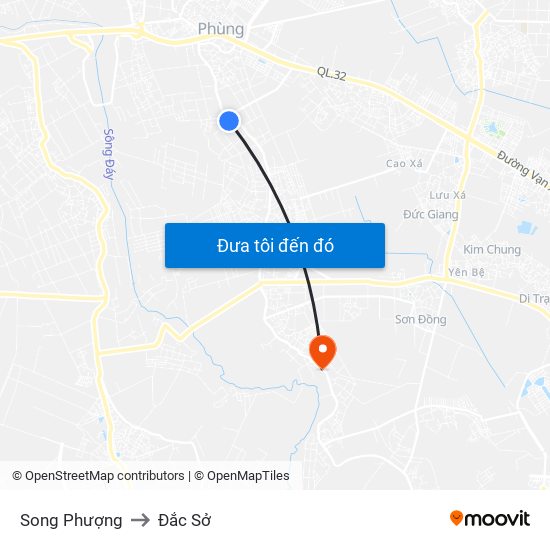 Song Phượng to Đắc Sở map