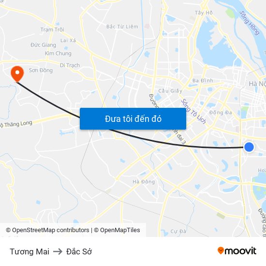 Tương Mai to Đắc Sở map