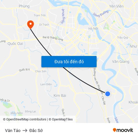 Vân Tảo to Đắc Sở map