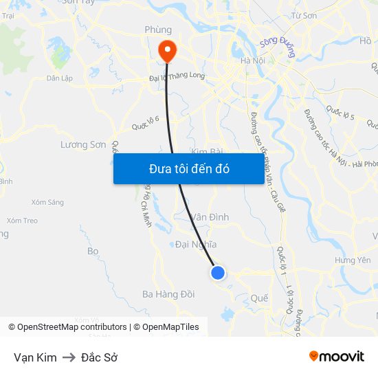 Vạn Kim to Đắc Sở map